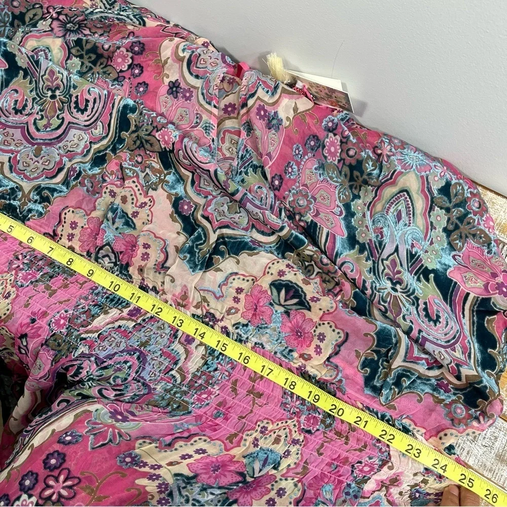 NWT Johnny Was THIA BURNOUT DRESS (SLIP) PAISLEY MELODY Size:2X Color: PME